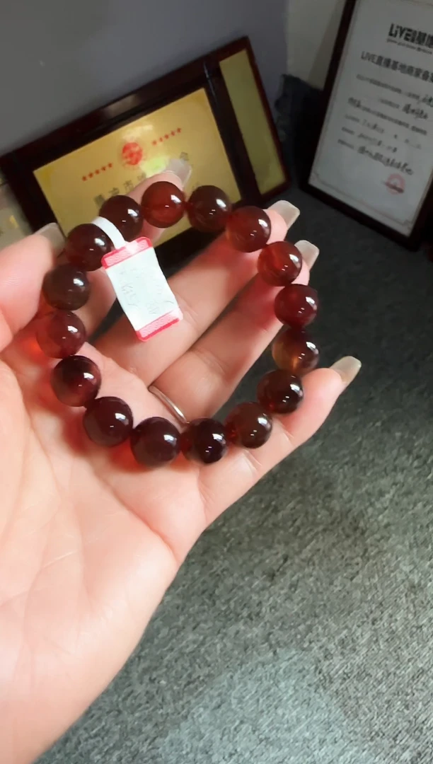 手串琥珀未镶嵌#25缅甸琥珀紫罗兰手串12mm