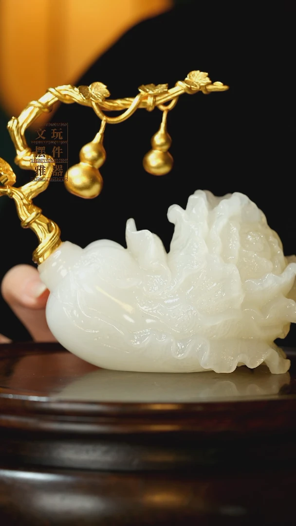玉《福禄百财摆件（白菜》手把件摆件