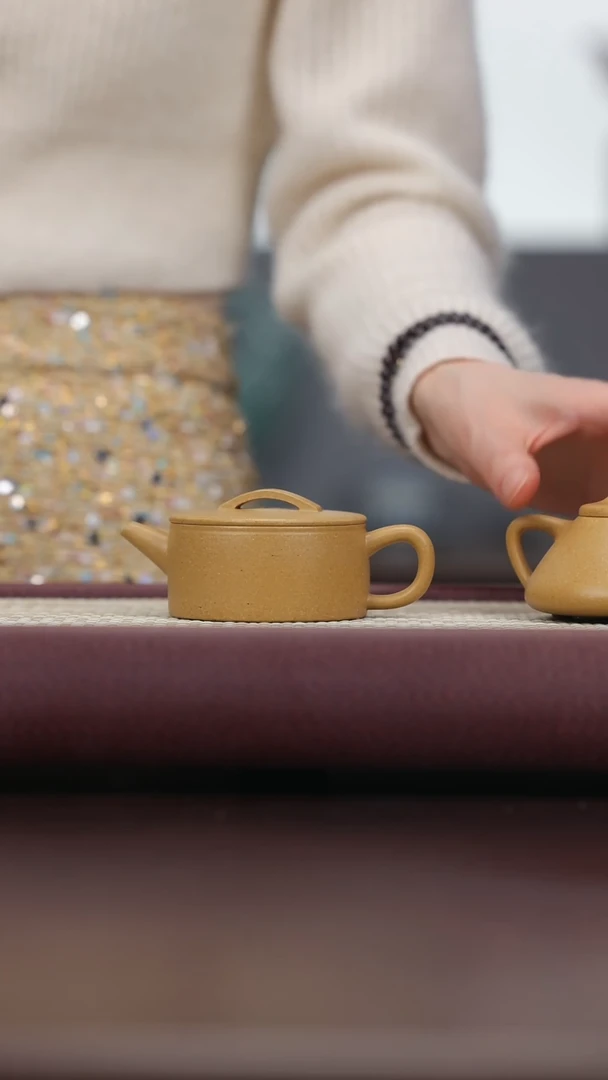 【闪购商品】紫砂茶壶hf梨皮本绿 汉瓦 100cc