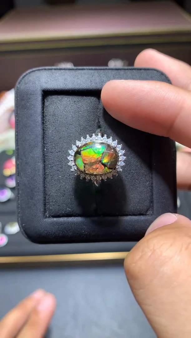 水晶戒指未镶嵌G40斑彩【多样性发其一】