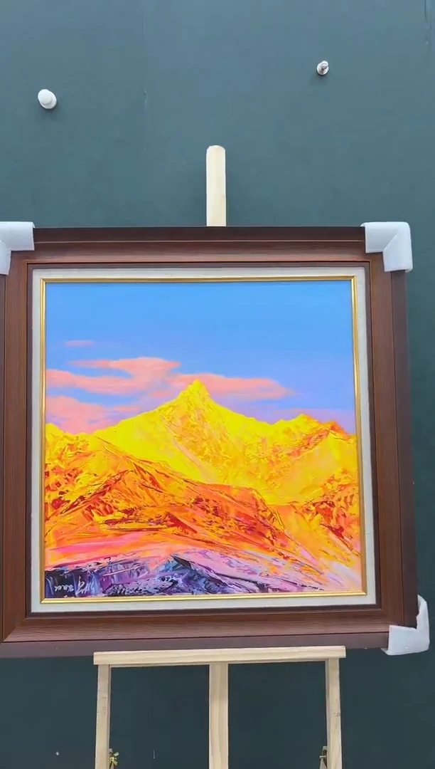 绢本油画布-油画-梁静-60x60-金山-带框