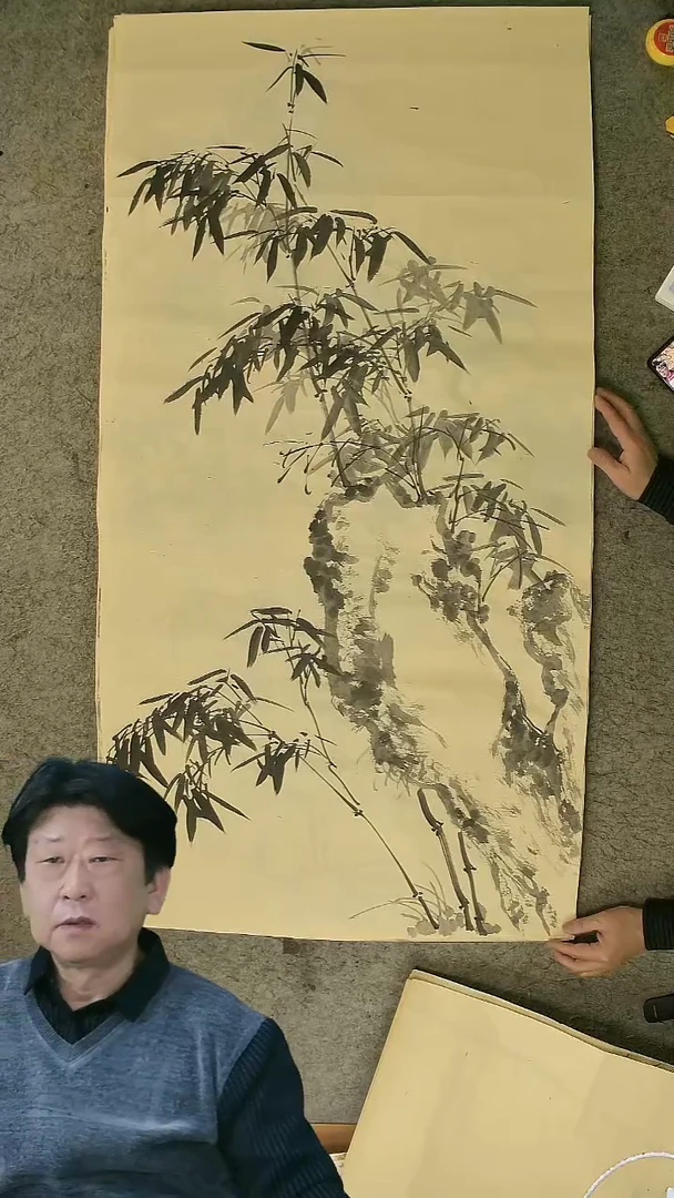 国画四尺整张  墨竹  69*138cm