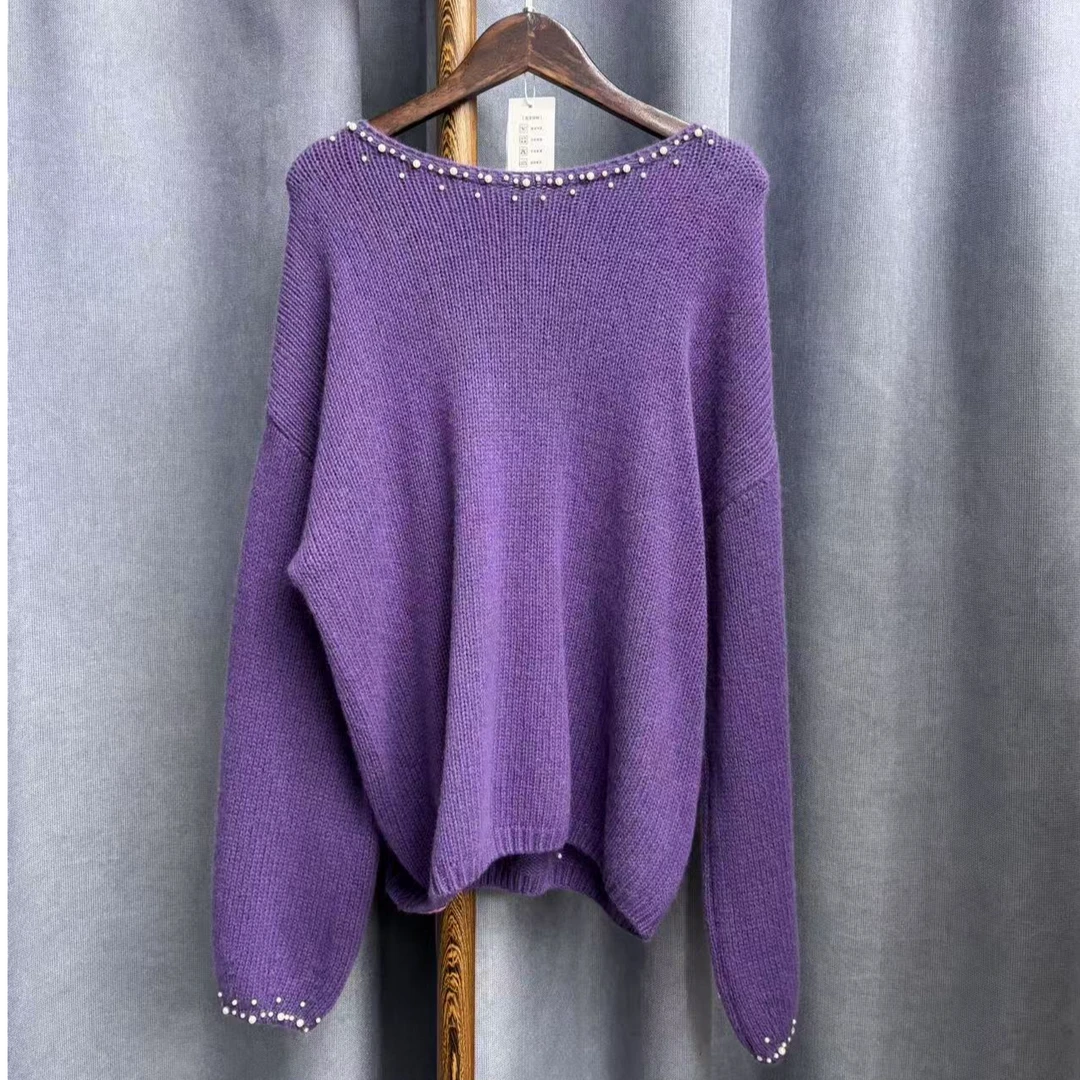 2025秋冬新款简约时尚羊毛套头上衣女A943