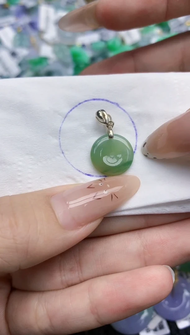 翡翠银S925镶嵌颈饰   天然翡翠A货