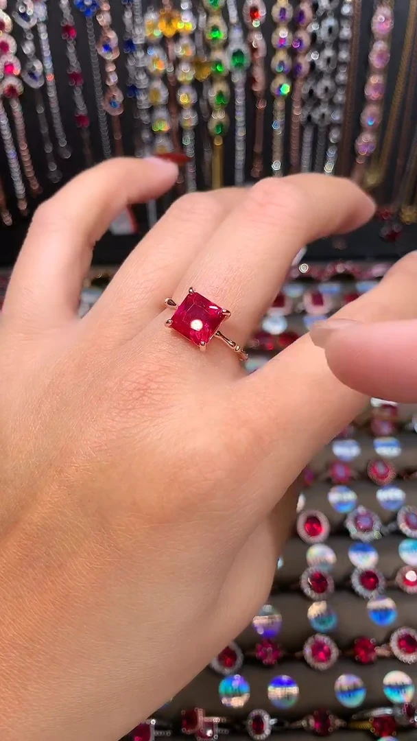 【闪购商品】红宝石戒指银S925镶嵌8