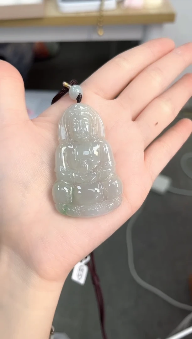 翡翠未镶嵌颈饰Y5C027观音-7