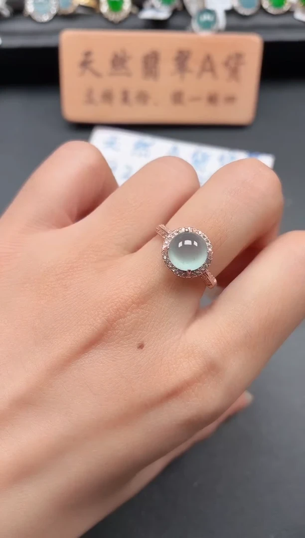 银S925镶嵌戒指翡翠111