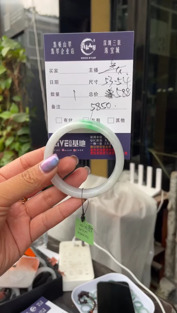 未镶嵌手镯翡翠C 53-54正圈 5850