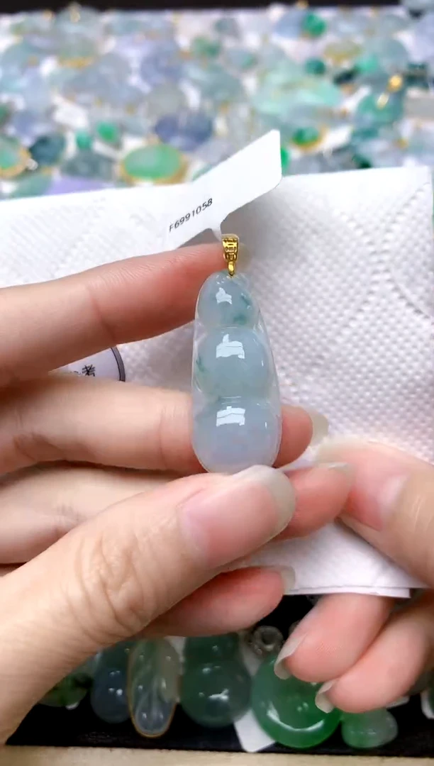 颈饰银S925镶嵌翡翠天然A货翡翠