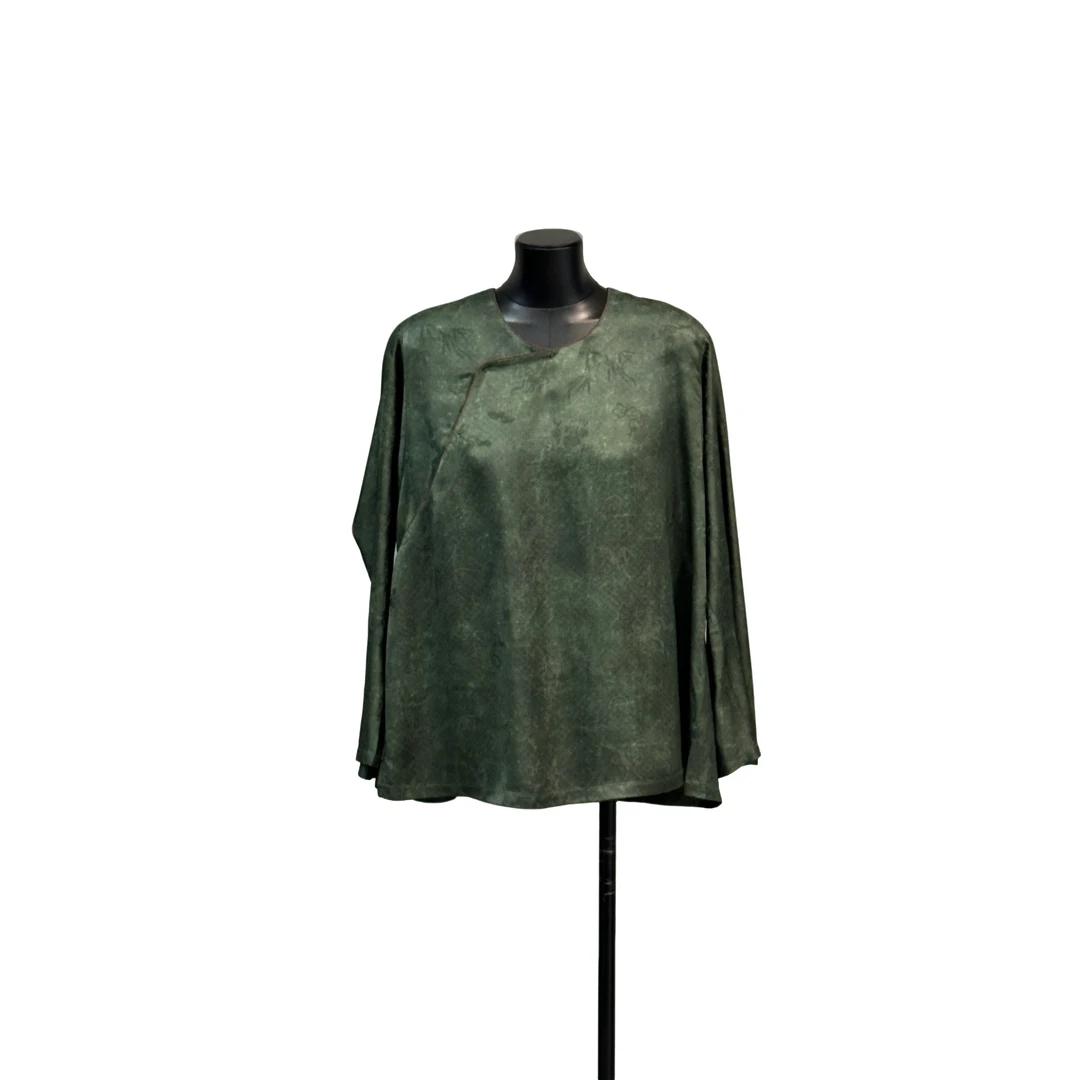 「利琪高订」国风新中式复古气质脏染设计百搭衬衫A5829