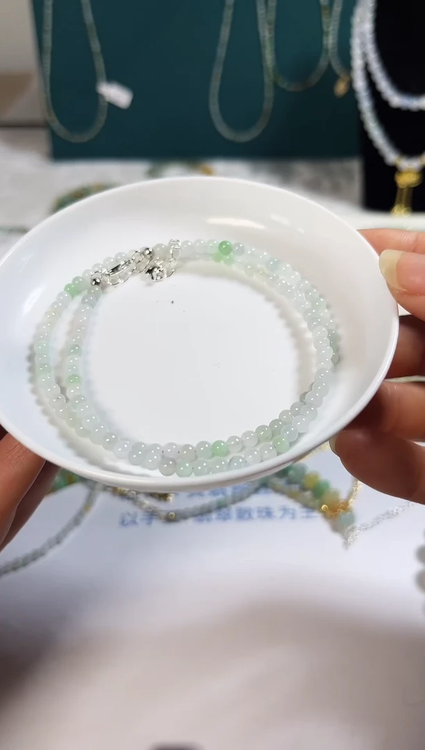 未镶嵌手链翡翠翡翠珠串3.8