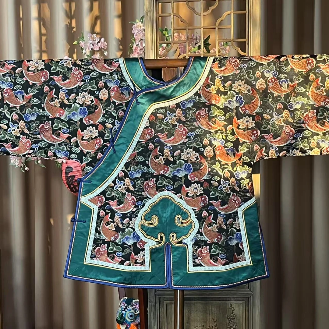 【鱼戏莲】三禧司复古斜襟云头妆花云锦上衣yn