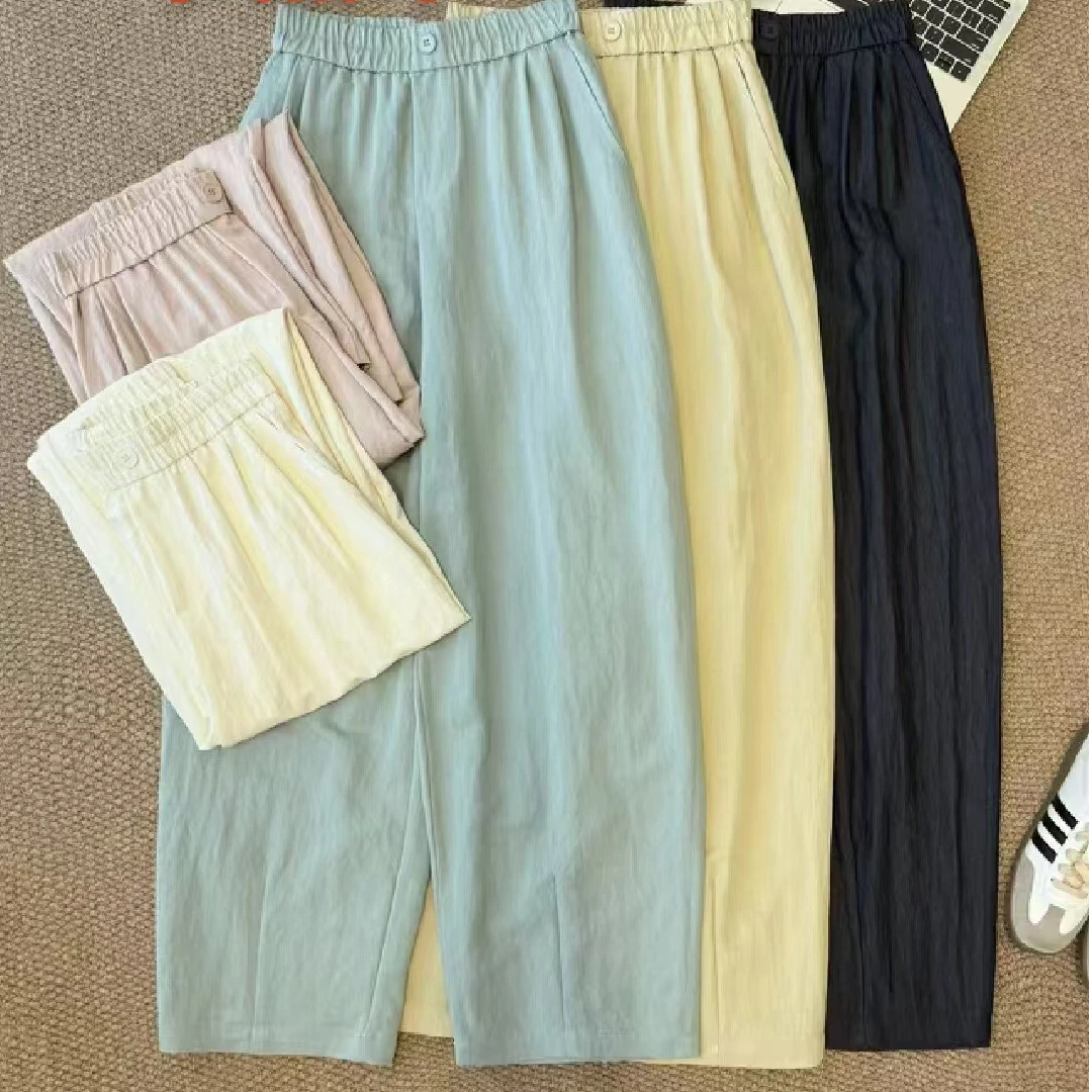 【锦衣服饰】KDM 2076韩系松紧腰弯刀裤