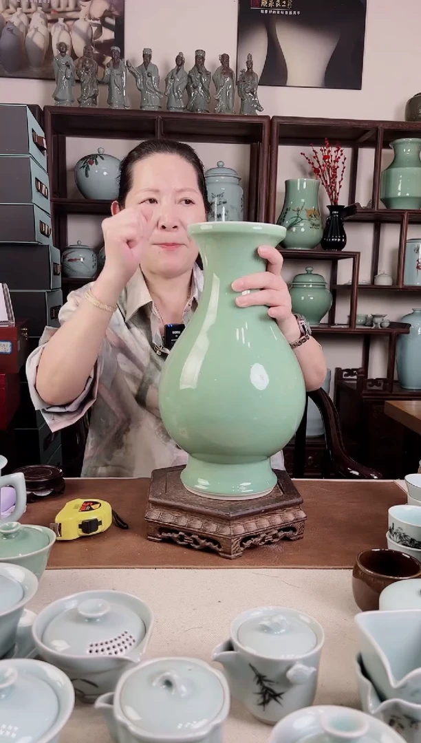 纯手工 梅青 高脚玉壶春