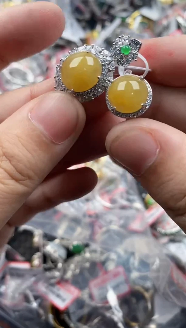 银S925镶嵌戒指翡翠333333  7