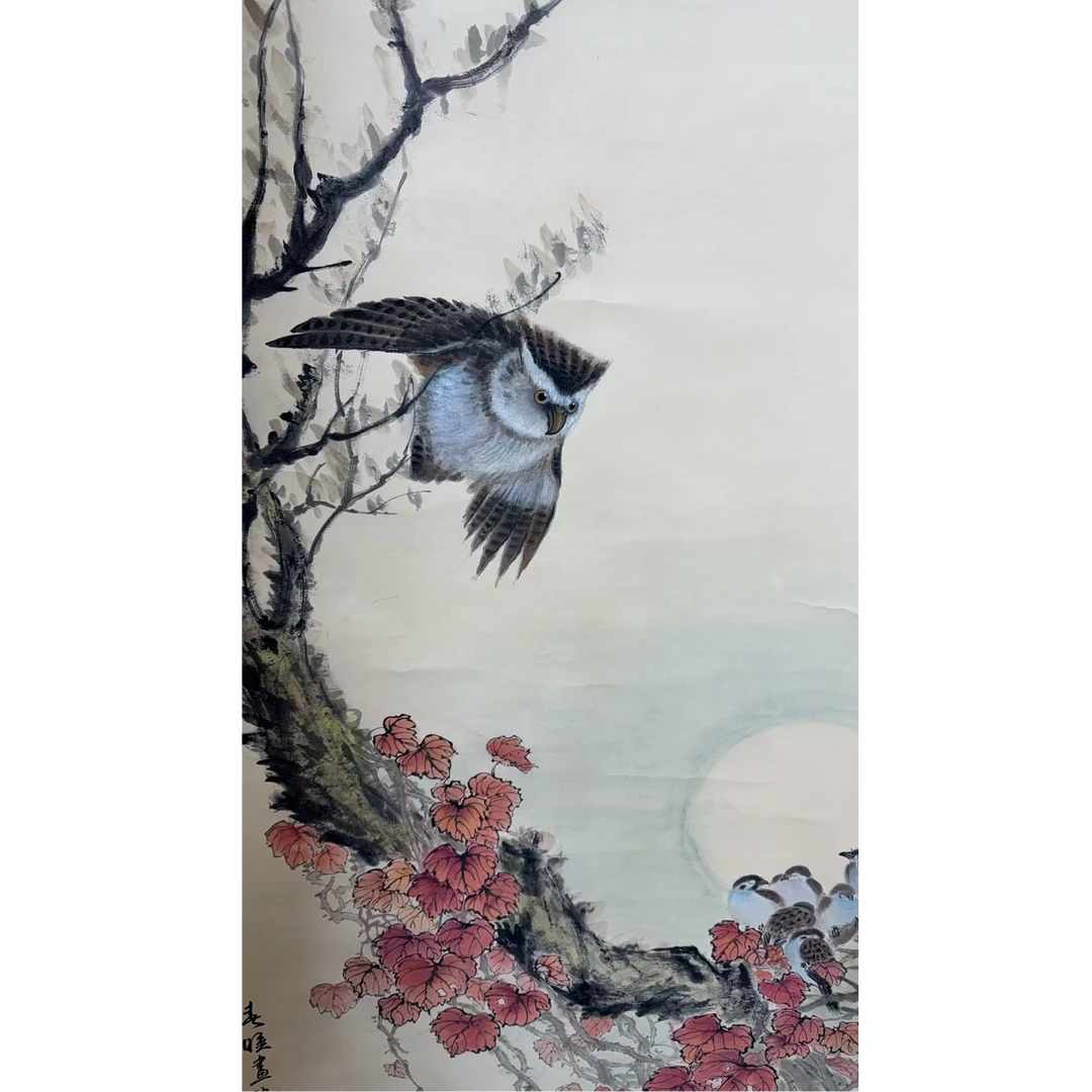 高老款 花鸟立轴 135 65 7.8平尺