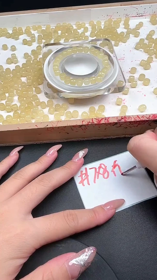 未镶嵌和田玉珠宝半成品蜂蜜水直切N384卡7*8mm散珠10颗