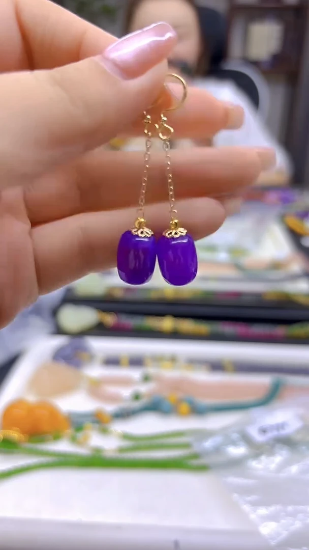 苏纪石（舒俱来）14K金镶嵌耳饰DIY款E771