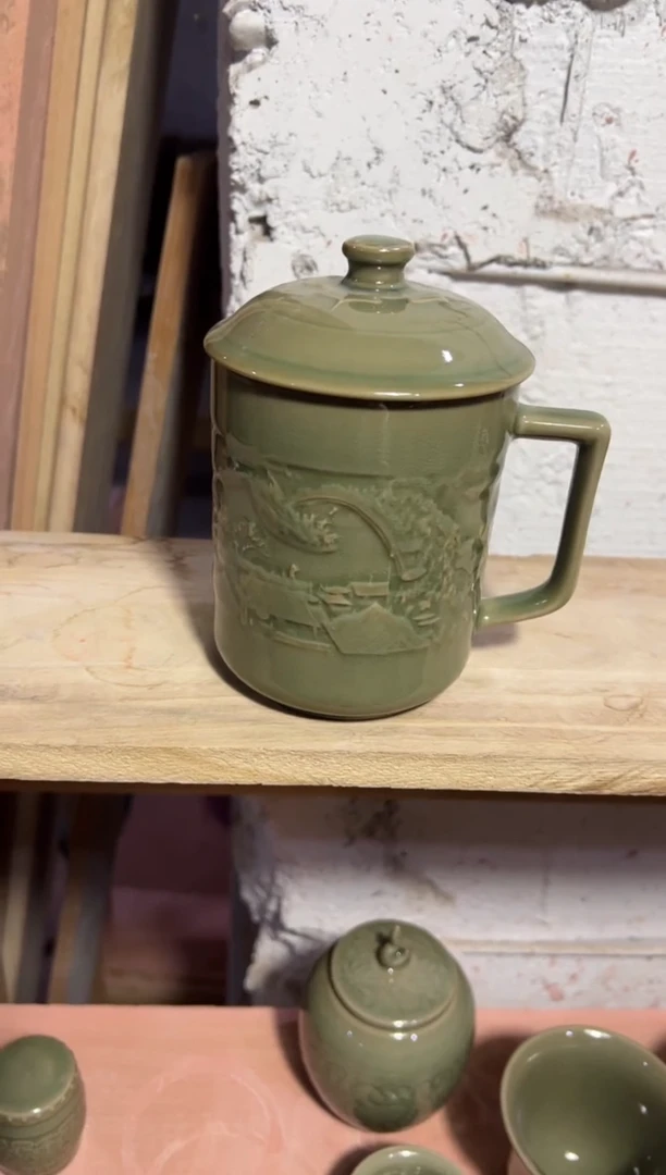 耀州窑清明上河图办公杯