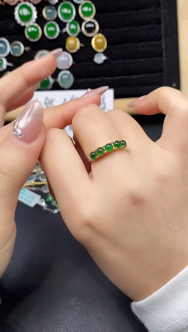 银S925镶嵌戒指翡翠2853