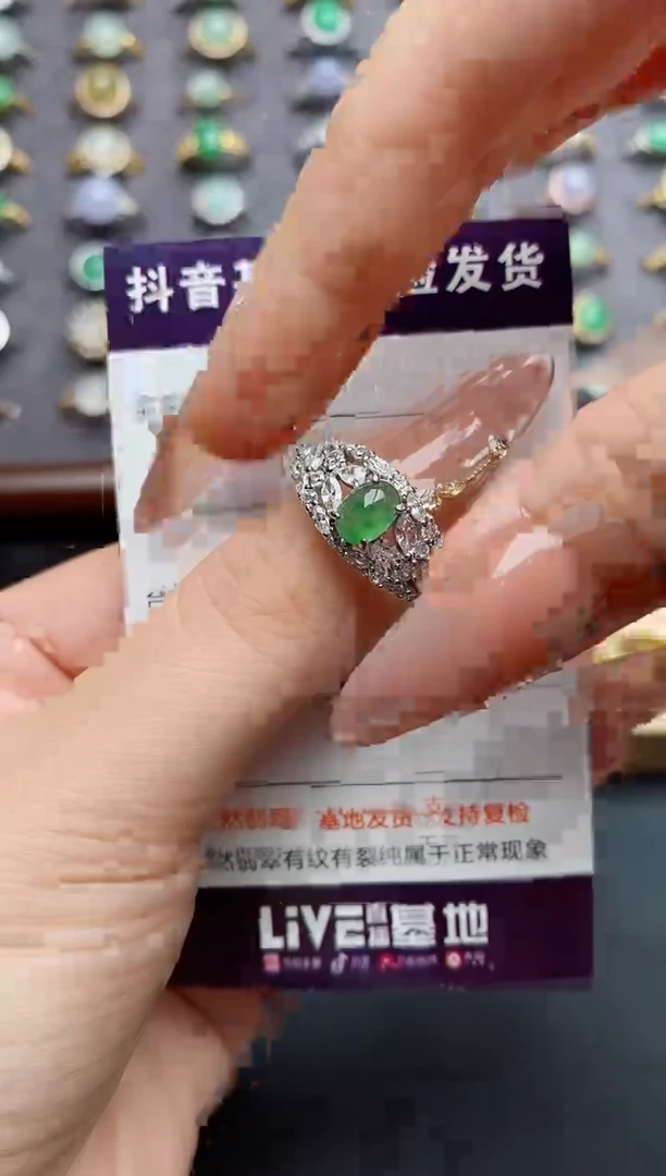 翡翠戒指银S925镶嵌..........