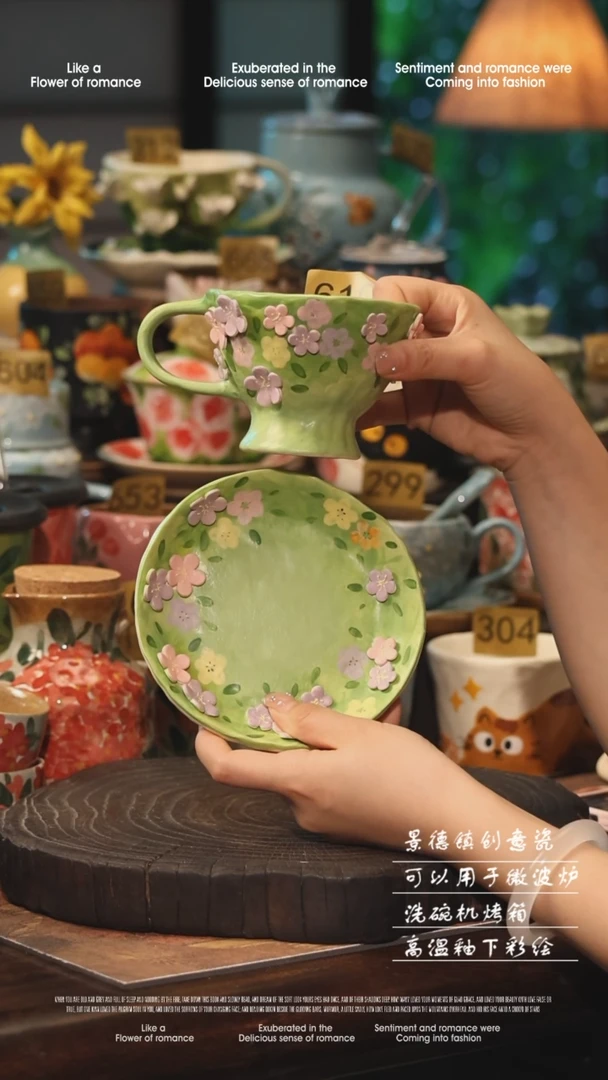 陶瓷610景德镇高温釉下彩手工手绘款式