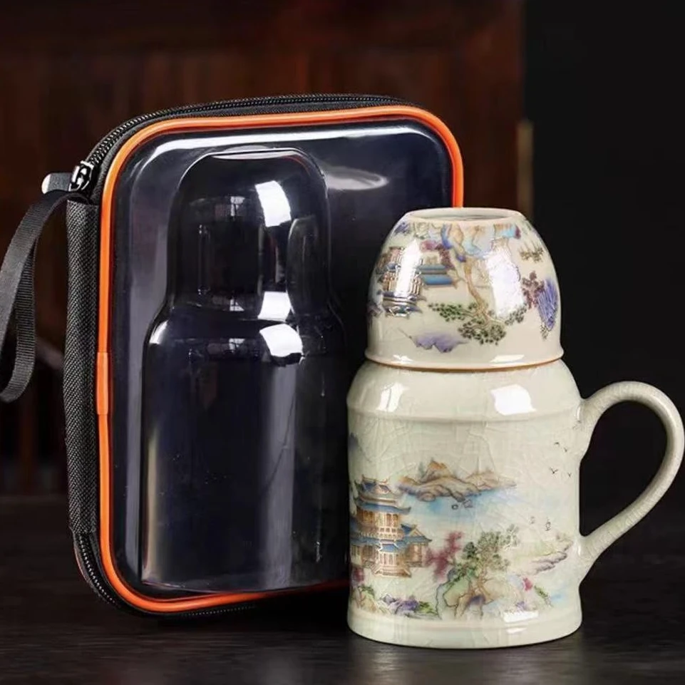 E855-世外桃源保温杯旅行套