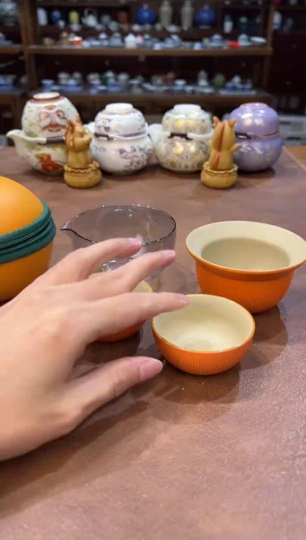 真的很便宜超好看会开片的旅行茶具