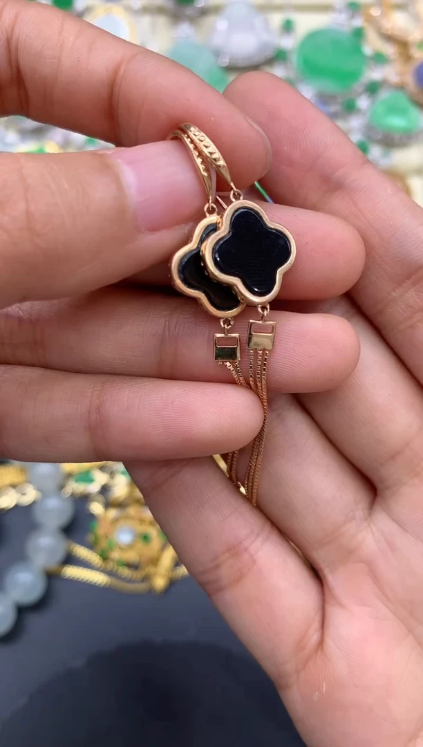 【闪购商品】翡翠耳饰18K金镶嵌351-中国好珍宝