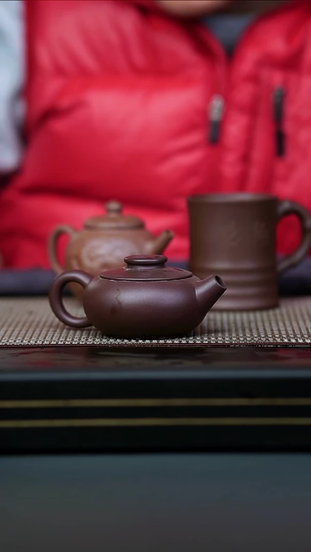 茶壶紫砂半手茄皮紫泥钱多多160cc