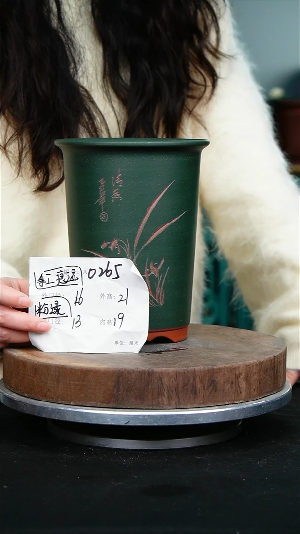 紫砂花盆0265手工痕迹