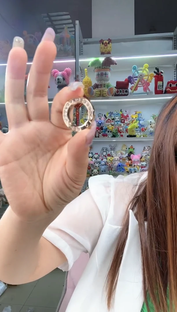 玻璃0264金色双面钥匙扣10个