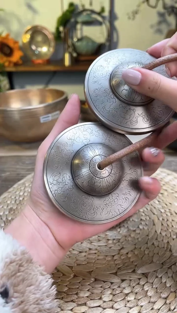 【闪购商品】尼泊尔 手工 白铜丁夏 碰铃.