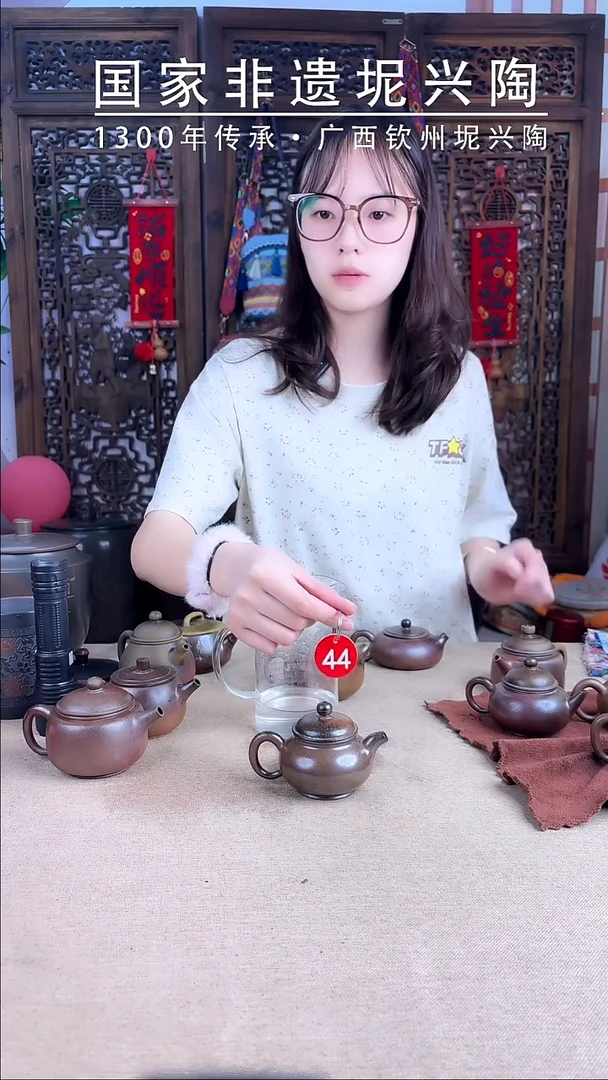 钦州坭兴陶柴烧茶壶仿古壶100cc