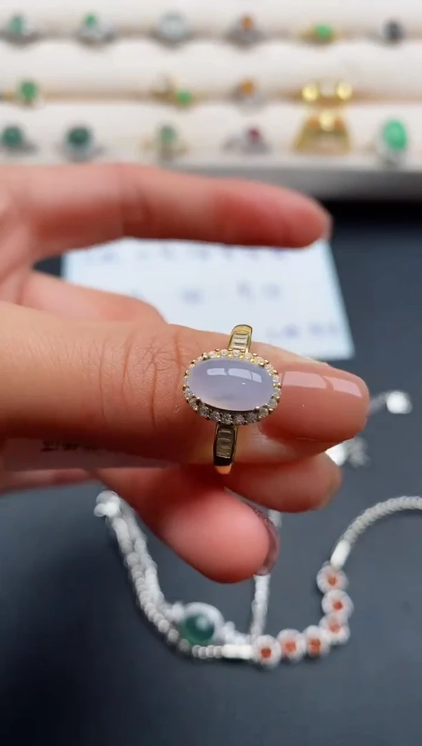 银S925镶嵌戒指翡翠444444444+7