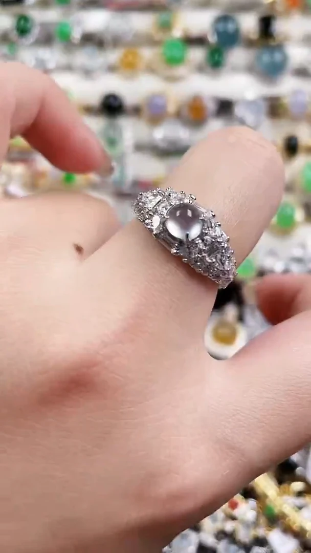 银S925镶嵌戒指翡翠102