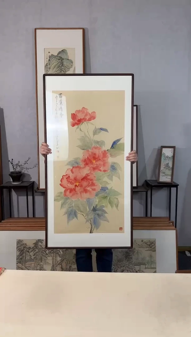 国画手绘*富贵清香（牡丹）*62*122cm