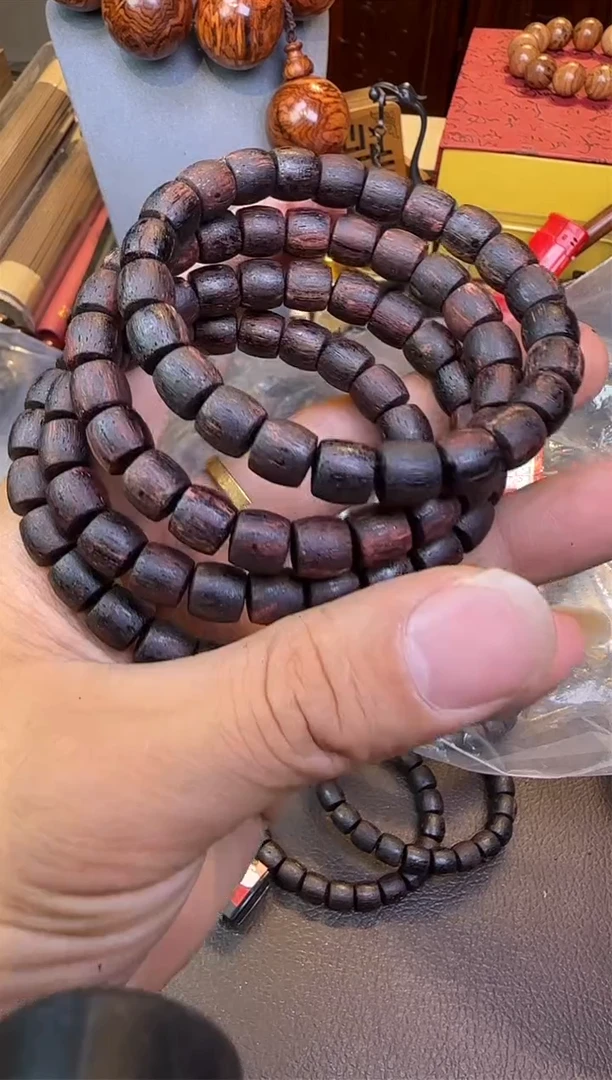 降真香手串/手链黑油单圈直切9Mm