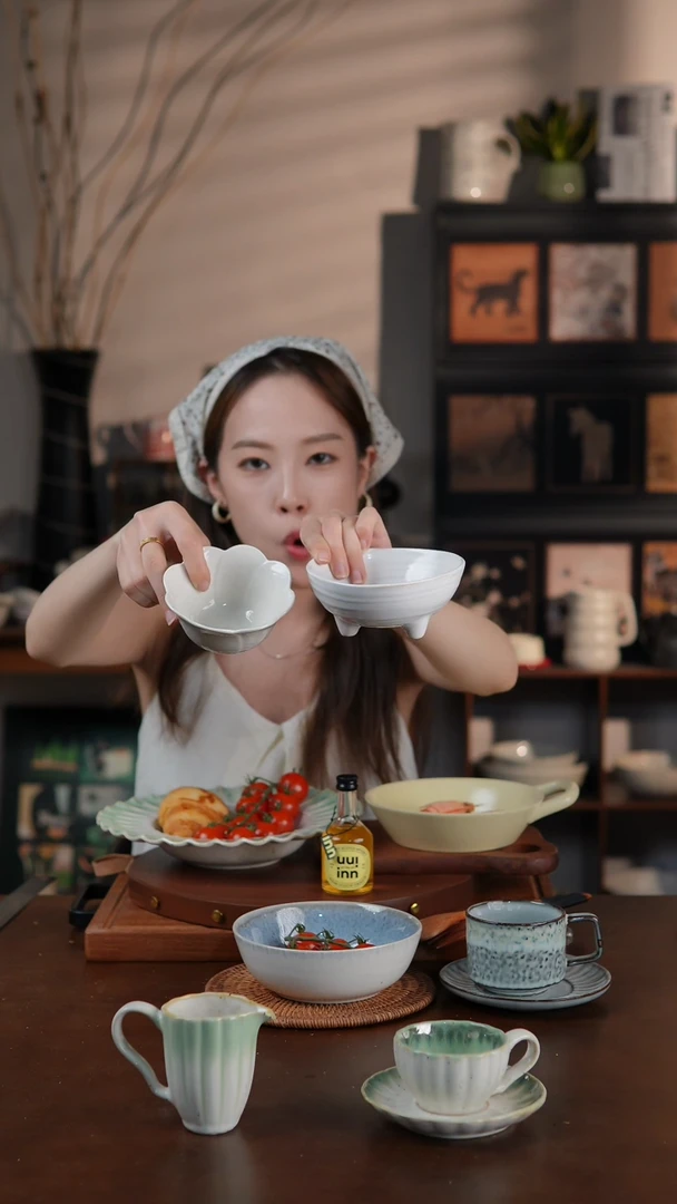 陶瓷三脚小碗 花朵碗两件套 微瑕 凑满20发货