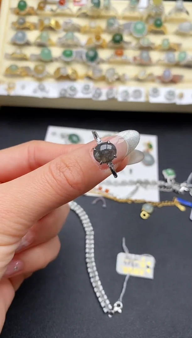 【闪购商品】翡翠戒指银S925镶嵌11111111+5