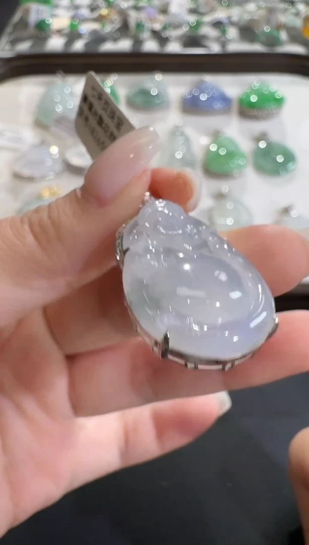 吊坠(不含链)18K金镶嵌翡翠【买断无鉴赏】钻石镶嵌