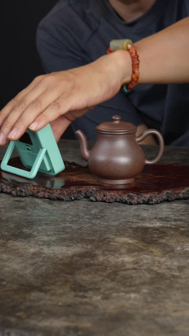 茶壶紫砂花*共生矿小酒壶