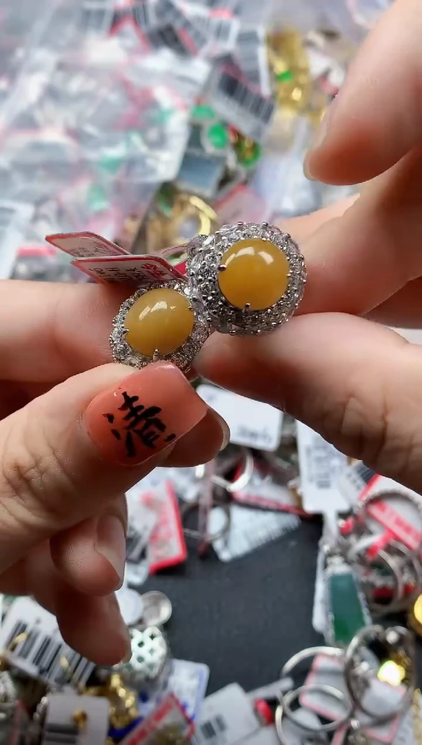 银S925镶嵌戒指翡翠天然A货缅甸翡翠