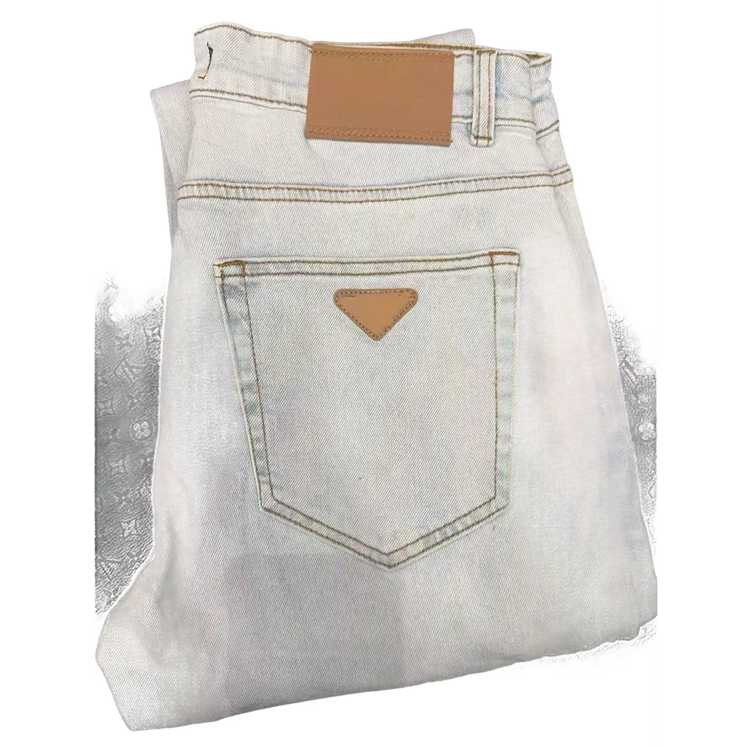 【今日上新】洗水浅蓝白 后口袋铁标牛仔裤#123款