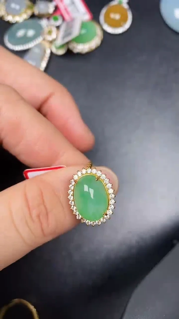 银S925镶嵌戒指翡翠1170