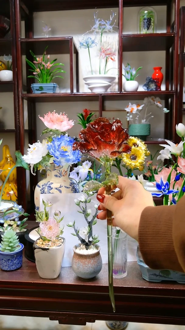 【闪购商品】琉璃颈饰进口红玫瑰