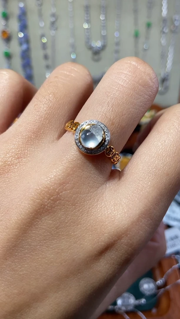 【闪购商品】翡翠戒指18K金镶嵌戒指