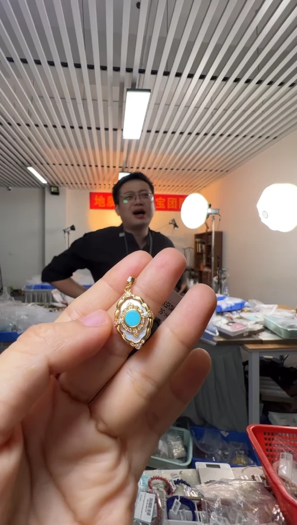 绿松石银S925镶嵌吊坠(不含链)绿松石S925银吊坠