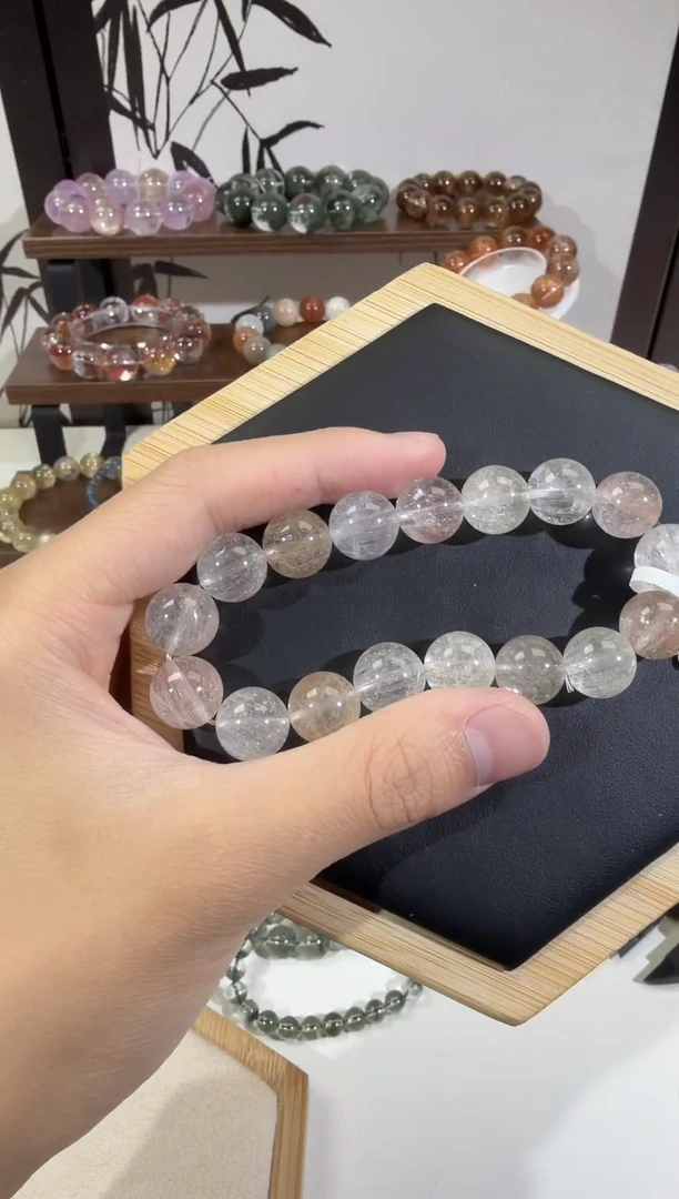 未镶嵌珠宝半成品水晶SJ-325彩兔毛手串