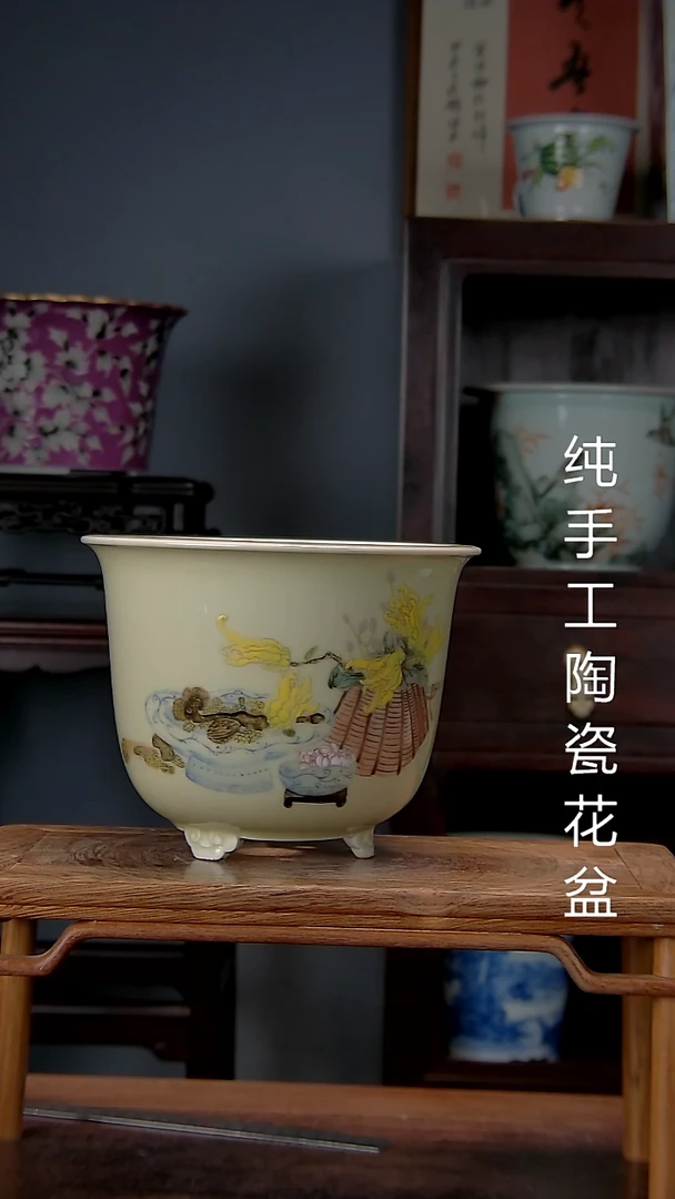 景德镇陶瓷手工花盆